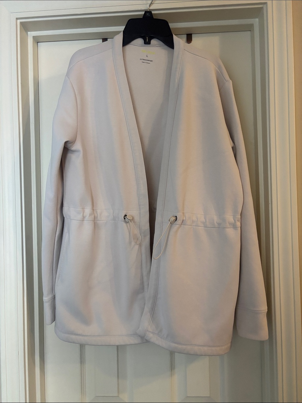 Light Beige Woman’s large Tek gear Jacket with Drawstring Waist/pockets